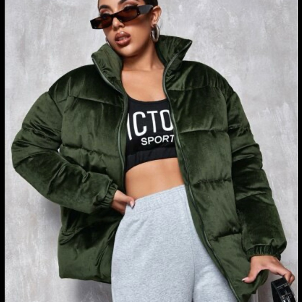 Olive Green Puffer Jacket